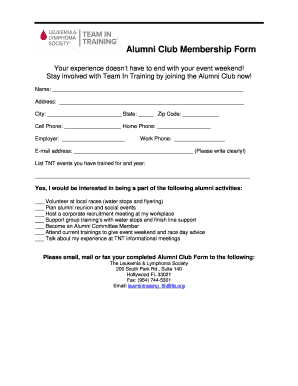 Alumni Club Membership Form