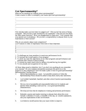 Sportsmanship Training Manual