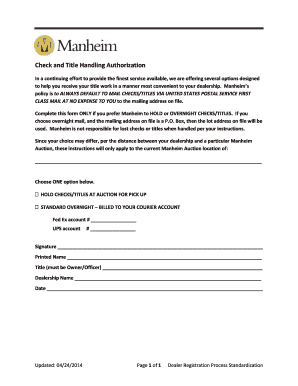 Title Handling Authorization Form