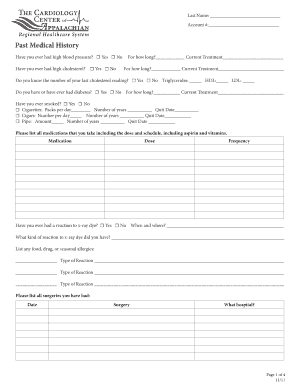 Medical History Form