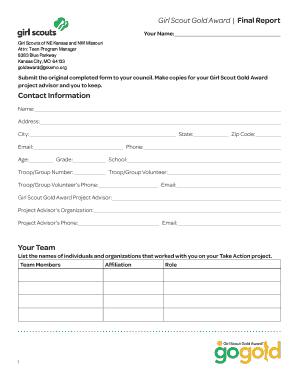 Girl Scout Gold Award Final Report