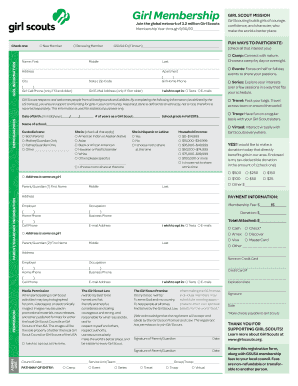 Girl Scout Membership Registration Form