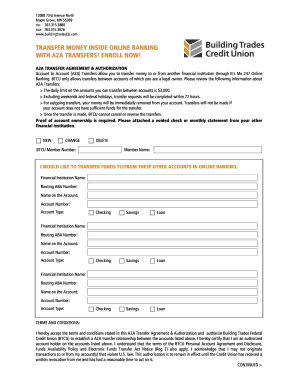 A2A Transfer Agreement & Authorization