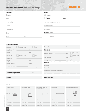 Cable Entry Line Bushing Order Form
