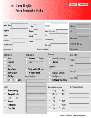 Patient Information Kardex