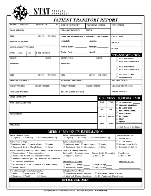 Patient Transport Report Form