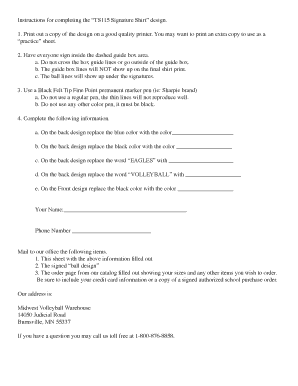 TS115 Signature Shirt Design Instructions