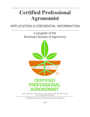 Certified Professional Agronomist Application