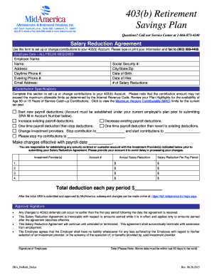 403(b) Salary Reduction Agreement