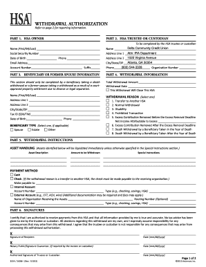 HSA Withdrawal Authorization Form