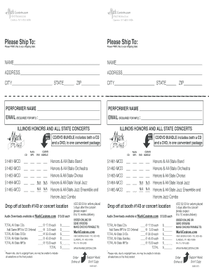 Illinois Honors and All State Concerts Order Form