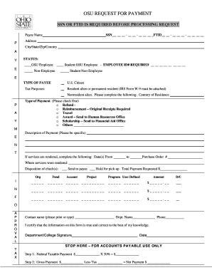OSU Request for Payment Form