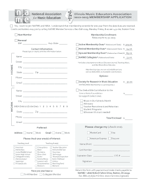 Illinois Music Educators Association Membership Application