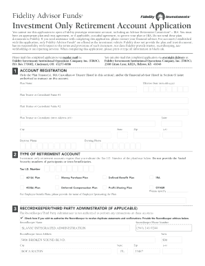 Fidelity Advisor Funds Retirement Account Application