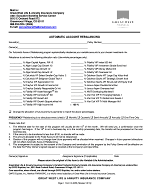Automatic Account Rebalancing Form