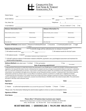 Medical Records Release Form