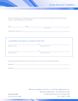 Cross Account Transfer Form