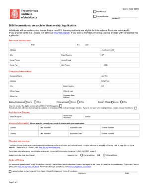2016 International Associate Membership Application