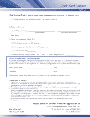 Credit Card AutoPay Enrollment Form