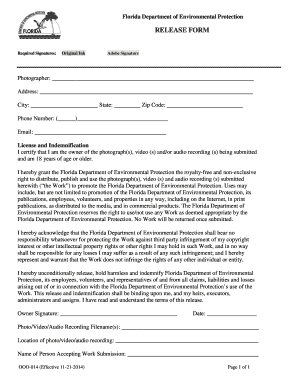 Florida Department of Environmental Protection Release Form