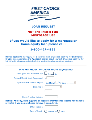 Loan Request Form