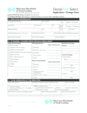 Dental Blue Select Application Form