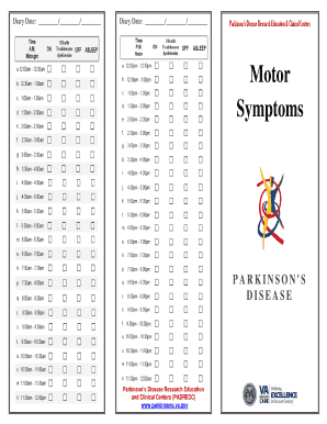 Parkinson's Disease Motor Symptoms Diary