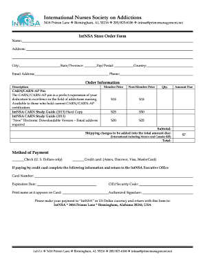 IntNSA Store Order Form