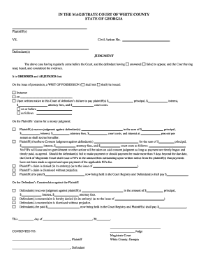 Georgia Civil Action Judgment Form