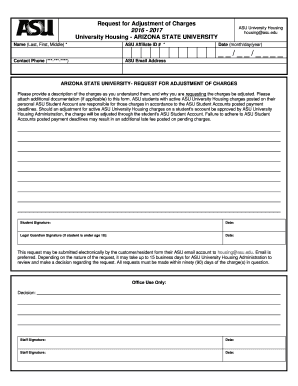 Request for Adjustment of Charges
