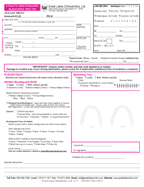 Athletic Mouthguard Order Form