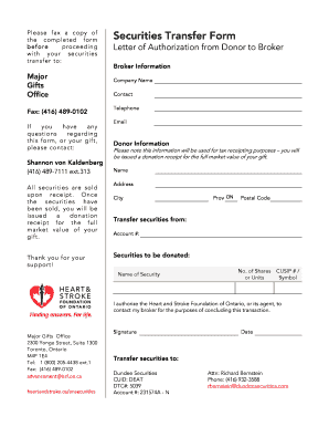 Securities Transfer Form - heartandstrokeca