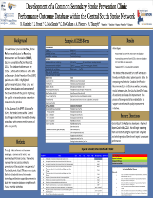 Secondary Stroke Prevention Clinic Performance Database Form