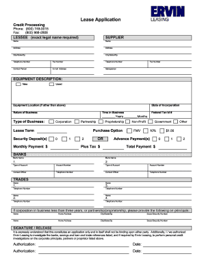 Lease Application Form