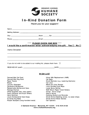 In-Kind Donation Form