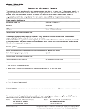 Request for Information Form for Zavesca