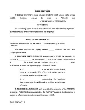 Sales Contract for Real Property