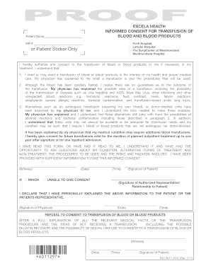 Informed Consent for Blood Transfusion