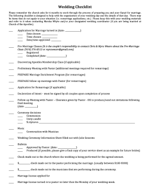Wedding Checklist