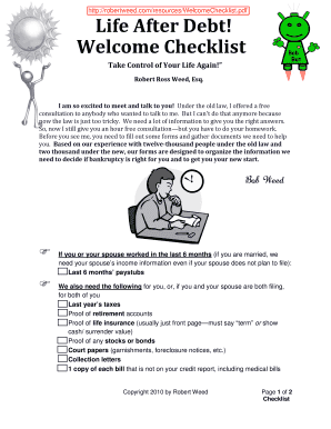 Bankruptcy Consultation Checklist