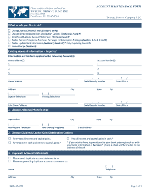 Account Maintenance Form
