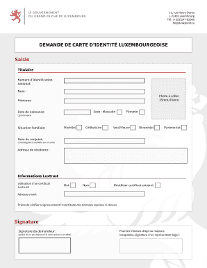 Demande de carte d’identité luxembourgeoise