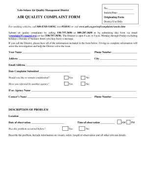 Air Quality Complaint Form