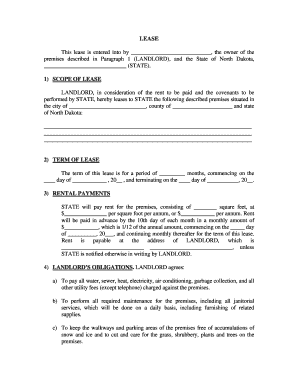North Dakota State Lease Agreement