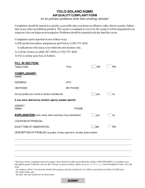 AQMD Air Quality Complaint Form