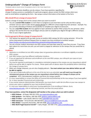 Undergraduate Change of Campus Form