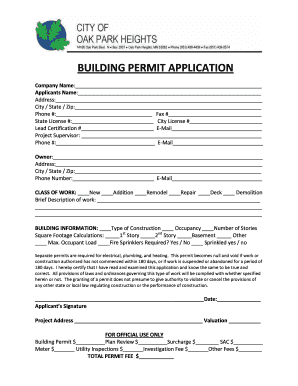 Building Permit Application