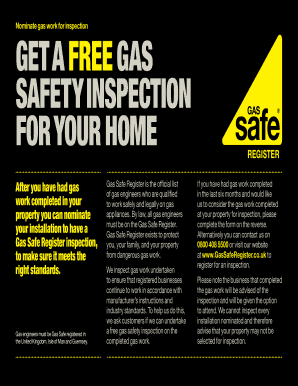 Gas Work Inspection Nomination Form