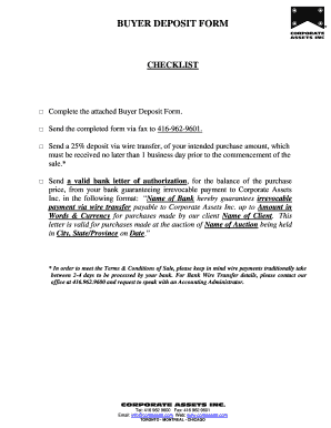 Buyer Deposit Form