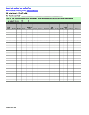 Coventry Health Care Broker Agent Sales Event Report